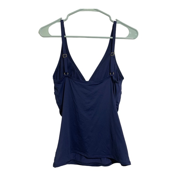 Tommy Bahama womens pearl over the shoulder tankini blue. Size Small. - Picture 7 of 9